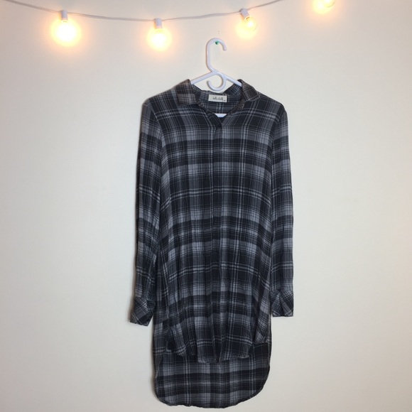 Bella Dahl High Low Flannel Plaid Dress - Picture 2 of 5